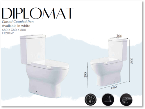 Toilet- Closed Coupled Pan